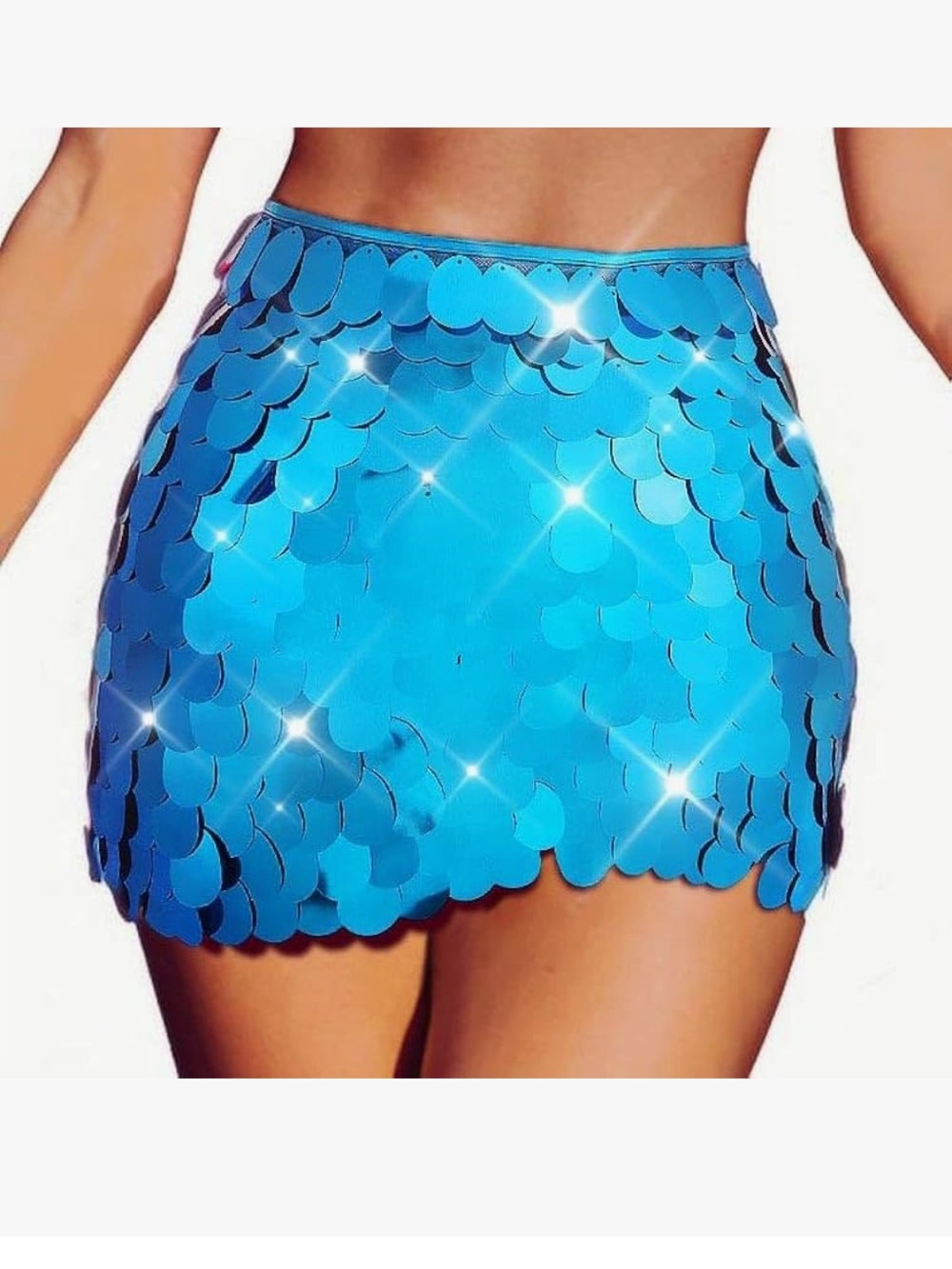 Blue sequin wrap skirt rave skirt blue burning man skirt